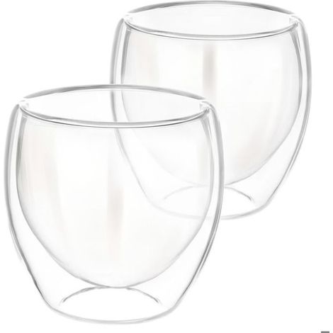 Verres Double Paroi - CHEFFINGER - 250ml - Verre Borosilicate - Lot de 2 - Transparent (1/5)