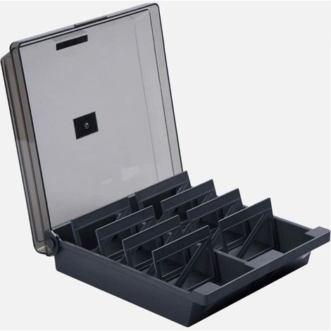 Boîtier de cartes de visite à grande capacité, boîte de rangement de cartes de visite, stockage en plastique de bureau, tri et tri, titulaire de la carte de visite, conception des feuilles en vr