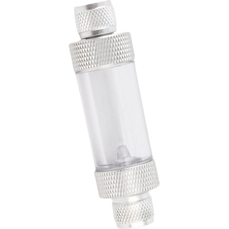 Contador de burbujas de CO2 con dos salidas, fabricado en aleación de aluminio y acrílico para acuarios, color plata. (1/5)