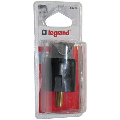 Fiche Plastique à Orientation Du Cable 2p+t 16 A  Male Noir