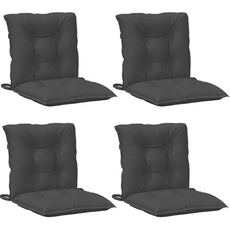 Cojines silla respaldo bajo 4 ud tela gris antracita melange vidaXL