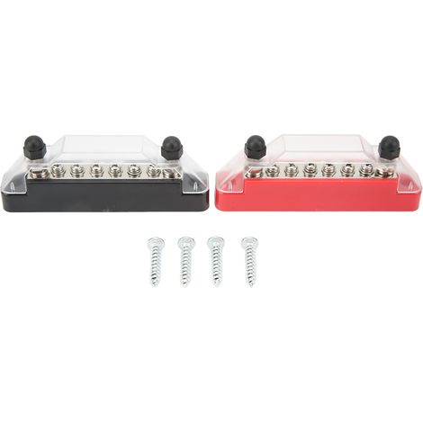 Porte-fusible de Circuit à 6 voies, bloc de Distribution d'énergie, 2 bornes M6, panneau de lame de vis de câblage M4 (1/5)