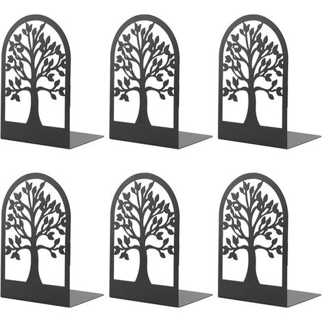 Serre-Livre en Métal pour Livres, MSDADA Anti-Rayures Porte-Livres pour Bureau, Ecole et Maison, (3 Paires) (1/5)