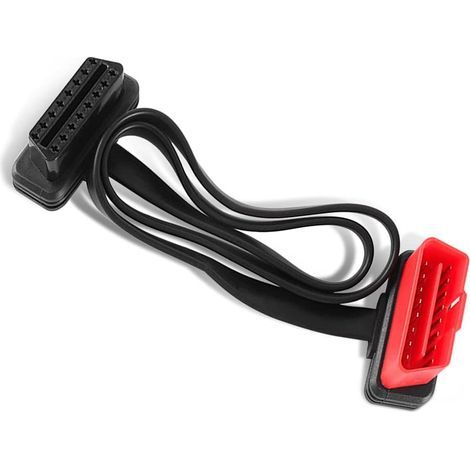 BRAVIX Câble D’Extension Auto, 0.6m Câble D'extension on-Board Diagnostics, OBD-II Câble D'extension Ultra Low Profile, 16 Broches Mâle à Femelle Diagnostics Extension Cable Diagnostic Adapter (1/4)