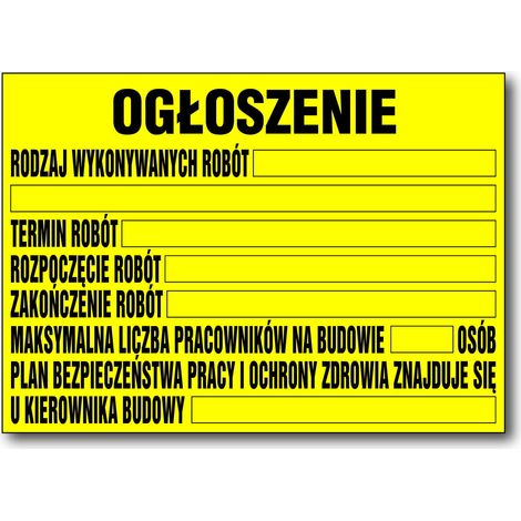 Annuncio del pannello informativo per l'edilizia in PVC BIOZ
