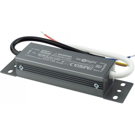 Fuente de alimentación hermética Premium de 20 W y 12 V CC Eco Light EC20978 (1/2)