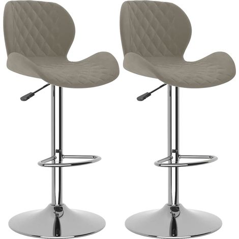Maison Exclusive - Sgabelli da Bar 2 pz Grigio Chiaro in Velluto (1/5)