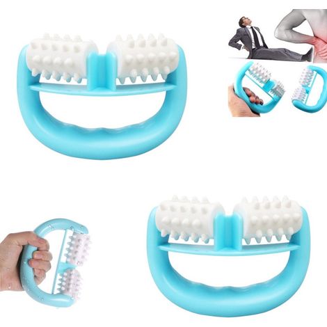 Rullo per massaggio corpo blu, rullo per collo, massaggio schiena, massaggio anticellulite, massaggio a pressione, Dermaroller, adatto, blu, spalle e schiena, rullo per il corpo (1/5)