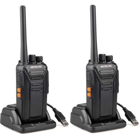 Talkie Walkie Rechargeable, Radios et Accessoires PMR446 sans Licence, 16 Canaux CTCSS/DCS VOX, Talkie-Walkie Professionnel avec Chargeur USB,pour Camping, Randonnées (1 Paire, Noir) (1/5)