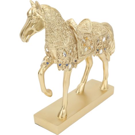 Décoration Cheval Doré Figurine Équestre Art Animal pour Bureau Maison (1/5)