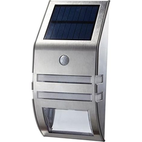 Solar-Wandleuchte, Edelstahl, mit Bewegungssensor (1/5)