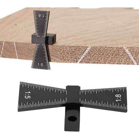 GROOFOO Woodworking Dovetail Marker Wood Joint Gauge Tool with 1:5/1:8 Scale (1/5)