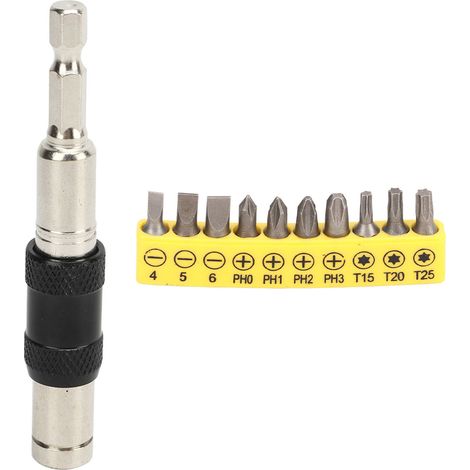 10-in-1 6,35-mm-Schnellverschluss-Gelenksteckschlüssel mit 10 Bits für manuelle Reparaturen und Heimwerkerprojekte (1/5)