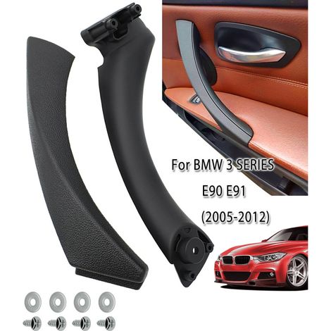 Poignée intérieure de porte pour BMW E90/E91 2005–2012, droite, noire