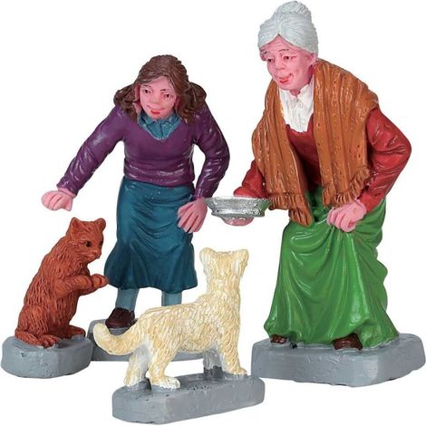 LEMAX- SOGGETTO DONNE CON I GATTI SET 4 - NATALE NATALIZIO 72497