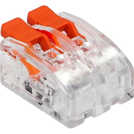 Lot de 100 bornes automatiques à levier 2 fils souples 0,2 à 4mm² – Connexion rapide – Courant maximum 32A – Pour éclairage professionnel (1/4)