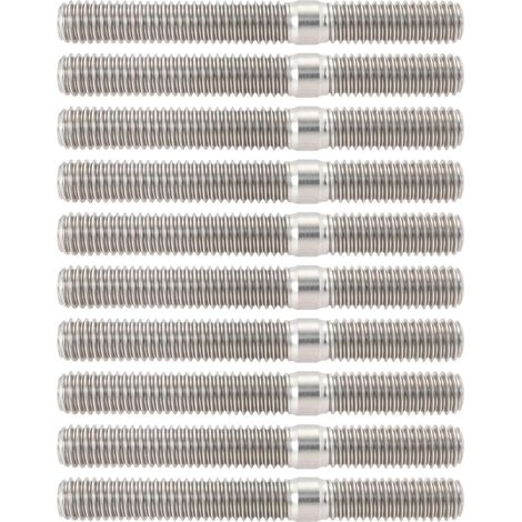 10pcs M6 Goujon de système de carburateur Goujons de collecteur d'échappement DIN 835 M6x18 à M6x30 Boulon à vis à goujon fileté à double extrémité (1/5)