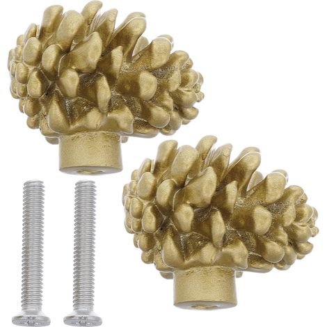 Boutons en laiton Lurrose 2 pour commode : motif ananas vintage (1/5)