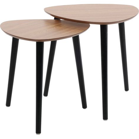 Beistelltische mit drei Beinen aus Kiefernholz, 2er-Set