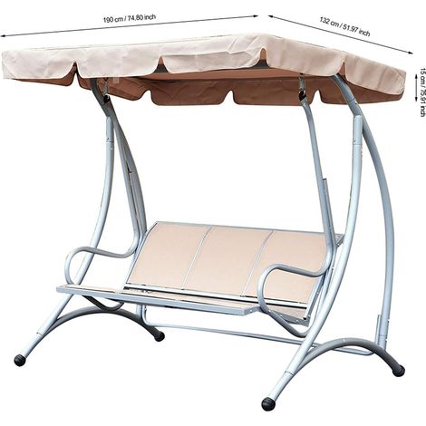 Funda protectora para columpios de jardín – impermeable y a prueba de polvo, color beige – tejido de poliéster 190T – dimensiones: 190 x 132 cm (1/5)