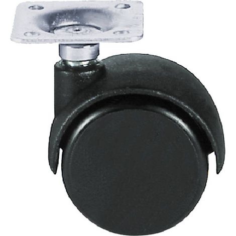 RUOTA PER MOBILI DOPPIA ø 40 pz 4 - piastra mm 28 x 28