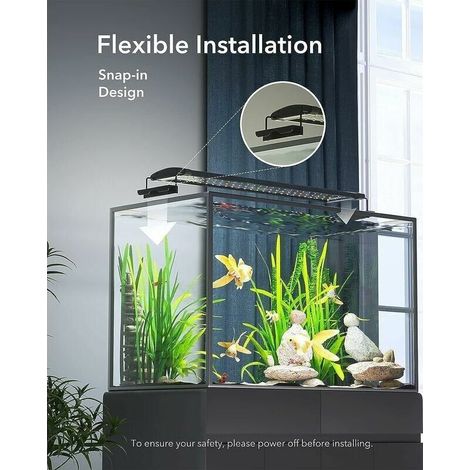Vollspektrum-LED-Aquarienleuchte – 4 Lichtfarben – Verstellbare Halterungen für Aquarien von 60–90 cm – Energiesparend – Lb-60-90 (1/4)