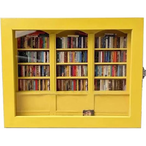 Étagère Miniature - Bois Naturel - 15 x 12 x 3,5 cm - Décoration Bureau Chambre Salon - Jouet Anti-Stress avec 200 Livres Miniatures (1/5)