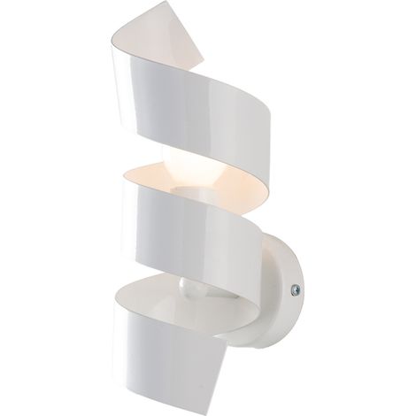 Applique Moderna Helix 1 Luce In Ferro Laccato Bianco (1/3)