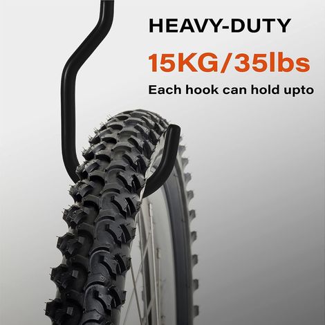 Crochet de vélo 8 pièces, support de vélo adapté à une utilisation polyvalente, à visser, pour abri, garage, jardin, revêtement plastique pour support mural/plafond