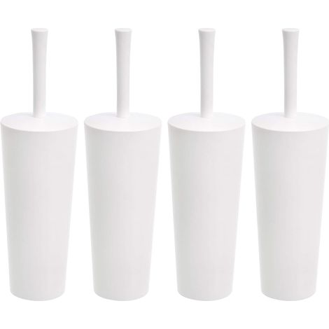 Set Scovolino per Water con Portascovolino, 4 Pezzi - Manico Antiscivolo e Setole Resistente, Bianco (1/5)