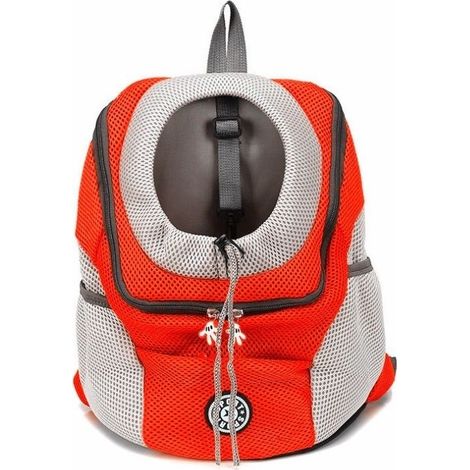 Sac à dos pour chien, transporteur pour animaux de compagnie portable et confortable, sac de transport pour animaux de compagnie pour le vélo, la randonnée, les voyages, le shopping (L, rouge),, Ensol
