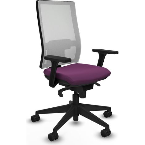 Horna sincro malla blanca similpiel morado brazos 3D base piramidal  ruedas 65mm nailon (1/5)