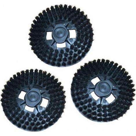 Kit 3 spazzole con setole di colore nero senza ganci adattabile LUCIDATRICE