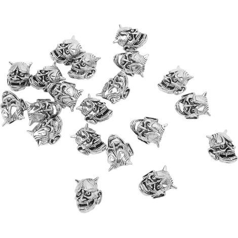 Kit de Perles Barbares Vikings avec Runes, Tubes Crânes pour Tresses Dreadlocks et Création de Bijoux Cheveux DIY