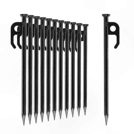 Robuste 20 cm lange Stahlheringe für Zelte – Lang und stabil für Camping, normalen oder harten Untergrund, für den Einsatz im Freien (1/4)