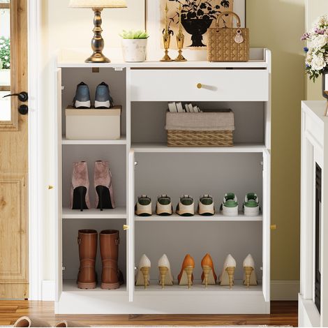 Zapatero 3 puertas con cajón y estantes ajustables OKMYHOME (1/5)