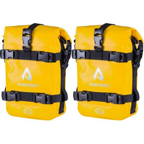 Motorrad Sturzbügeltaschen Set 2x6L Wasserdicht Gelb Universal (1/5)