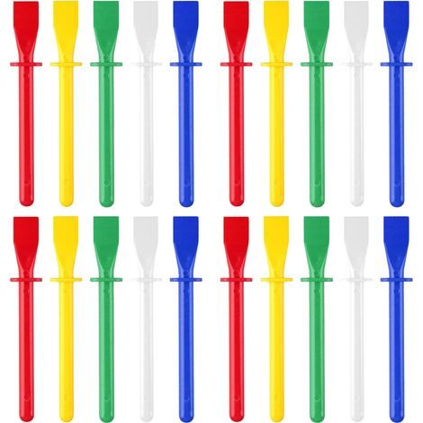 20 Pièces Spatules à Colle, Réutilisables Colorés Outils Application, 11.5cm Ergonomiques Applicateurs de Colle en Plastique, Manuels Accessoire, pour Artisanat Cuir Peinture