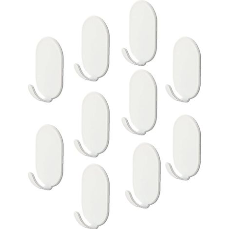 CCYKXA Lot de 10 crochets autocollants extra forts pour cuisine, salle de bain, évier – En acier au carbone étanche – Crochets pour serviette (1/5)
