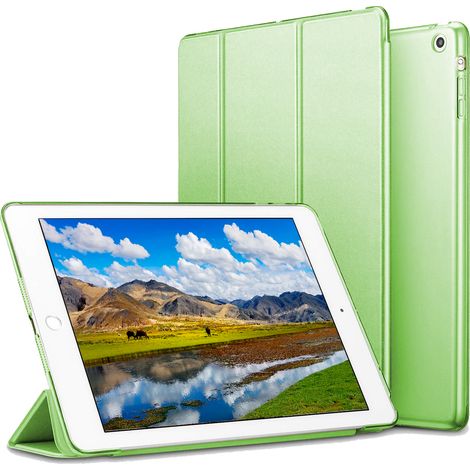 Étui intelligent pour iPad Air 2, coque arrière translucide givrée avec fermeture magnétique et fonction veille/réveil automatique (1/5)