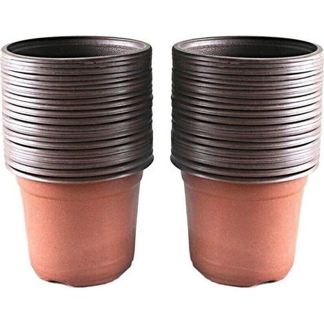 CHOYCLIT Lot de 100 pots en plastique pour semis et plantes, 10 cm，Doux et déformable, pas facile à casser