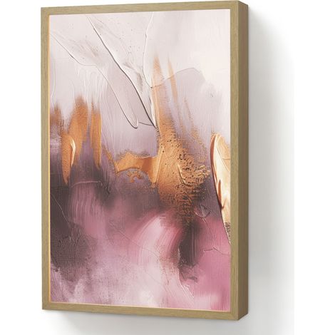 APPLIQUE DA PARETE Viola - Astratto - Vernice - Oro 40x60 cm