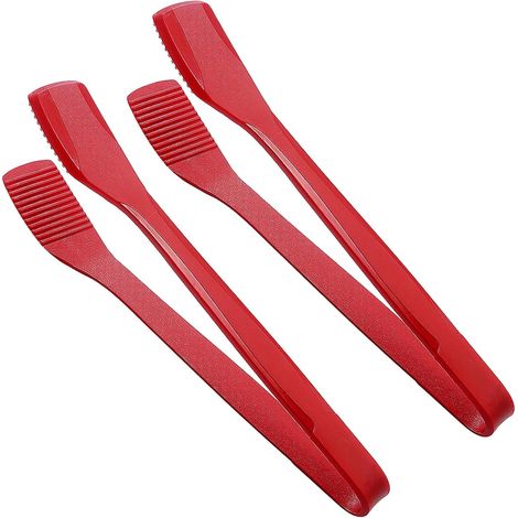 Juego de 2 pinzas de cocina de silicona resistentes al calor, de 28 cm, para asar a la parrilla, hacer barbacoas y hornear. Fáciles de limpiar. Color rojo. (1/5)