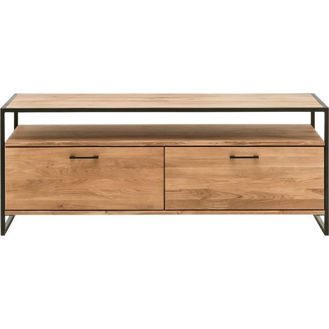 TV Lowboard Eiche massiv geölt FORST-64, inkl. Beleuchtung, B/H/T: ca. 155/60/52 cm (1/4)
