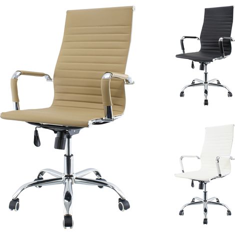Silla de oficina RADON con asiento ergonómico en ecopiel 53x63xH110 / 120 cm  Color: Negro