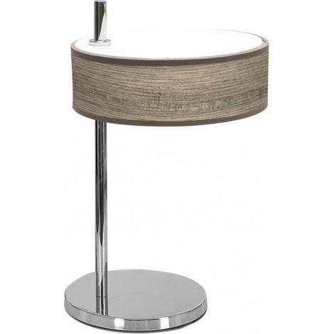 Sobremesa Haiti 1xe14 Cromo/Madera Gris 37x22x26 Cm (1/2)