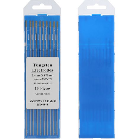 10 électrodes TIG WL15 en lanthane-tungstène pour le soudage de l'acier et des alliages (2,4 mm 175 mm) (1/5)