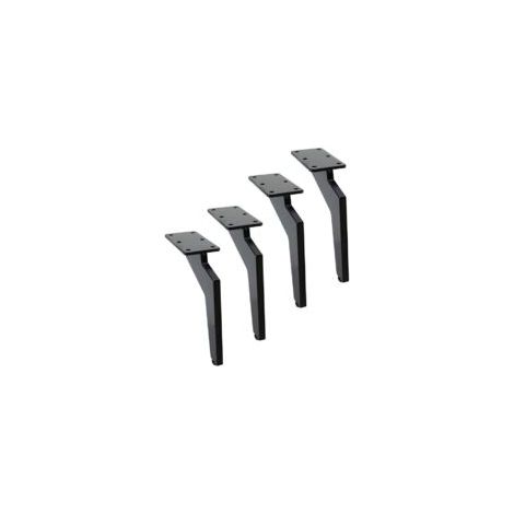 Pieds de meubles de cuisine à monter soi-même, adaptés aux tables basses, armoires, lits, canapés, etc., en métal noir robuste, silencieux et antidérapants, lot de 4.- Crezuo (1/4)