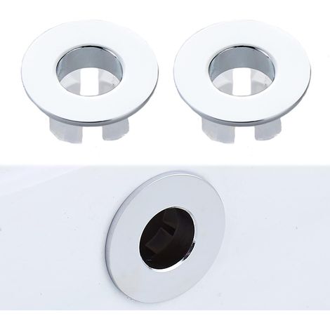 2 Pcs Anneau De Trop-Plein D'éVier, Anneaux De DéBordement D'éVier éVier Trop-Plein Anneau Couvercle De Trop-Plein D'éVier De Lavabo, 22-24 mm, Pour Lavabo Salle De Bain éVier Baignoire (2) (1/5)
