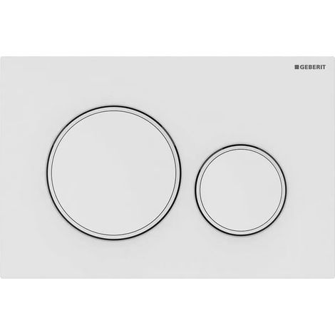 Placca di comando Geberit Sigma20 bianco opaco e inserti bianco lucidi (1/2)